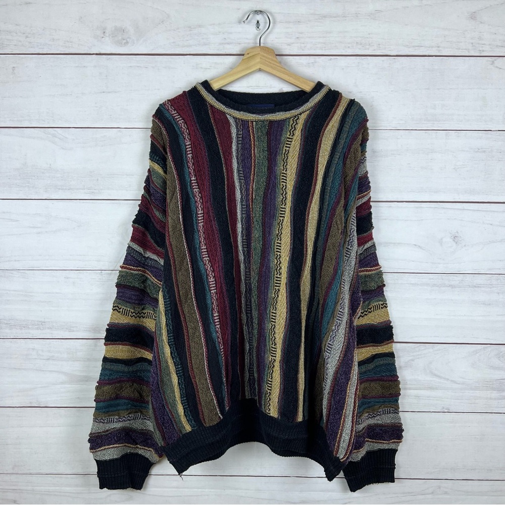 Vintage Roundtree & Yorke Coogi Style 3D Sweater XL